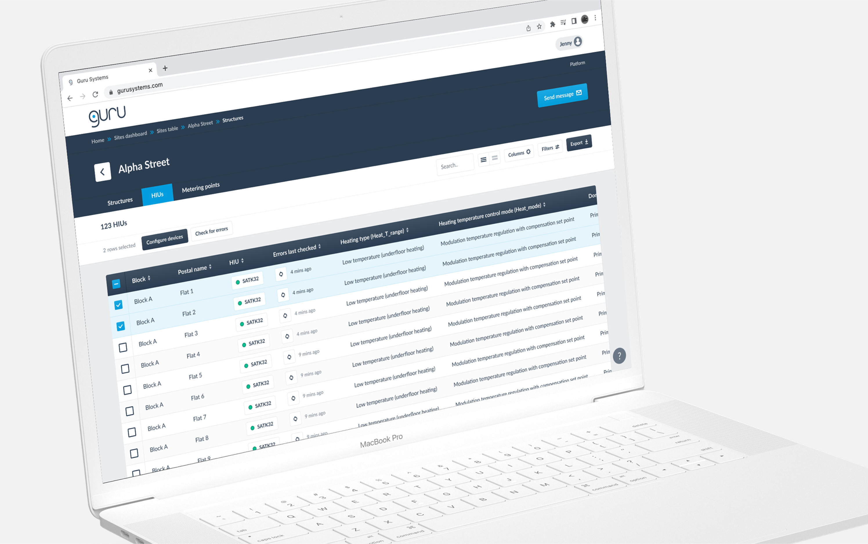Desktop data table UI - light mode